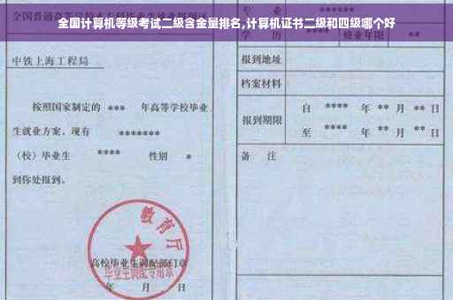 全国计算机等级考试二级含金量排名,计算机证书二级和四级哪个好