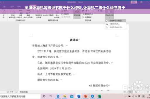 全国计算机等级证书属于什么种类,计算机二级什么证书属于
