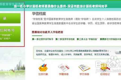 当一名小学计算机老师要具备什么条件-没证书能当计算机老师吗知乎