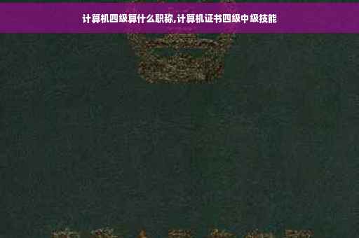 计算机四级算什么职称,计算机证书四级中级技能