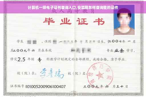 计算机一级电子证书查询入口,安监局怎样查询我的证件 计算机一级电子证书查询入口,安监局怎样查询我的证件