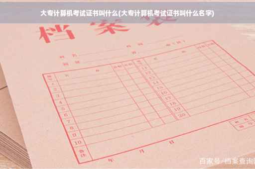大专计算机考试证书叫什么(大专计算机考试证书叫什么名字)