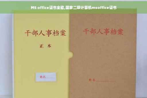 MS office证书全称,国家二级计算机msoffice证书