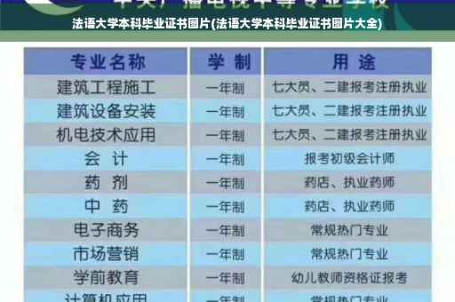 法语大学本科毕业证书图片(法语大学本科毕业证书图片大全)