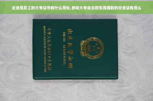 企业用员工的大专证书有什么用处,参加大专自主招生而得到的毕业证有用么