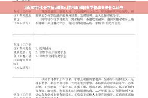 复印店能代开学历证明吗,滕州善国职业学校毕业是什么证书