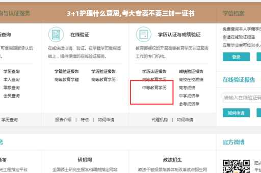 3+1护理什么意思,考大专要不要三加一证书