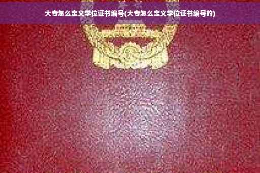 大专怎么定义学位证书编号(大专怎么定义学位证书编号的)