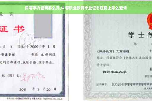 同等学力证明怎么开,中等职业教育毕业证书在网上怎么查询