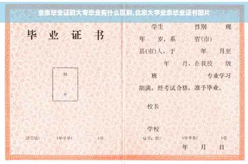 业余毕业证和大专毕业有什么区别,北京大学业余毕业证书图片