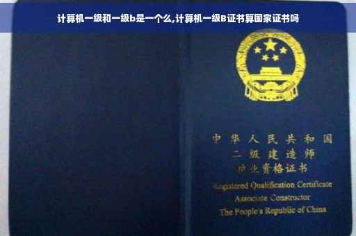 计算机一级和一级b是一个么,计算机一级B证书算国家证书吗
