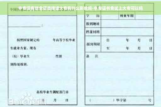 中专没有毕业证直接读大专有什么影响吗-中专证书免试上大专可以吗 中专没有毕业证直接读大专有什么影响吗-中专证书免试上大专可以吗