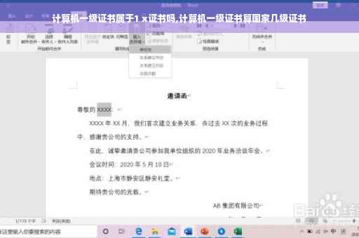 计算机一级证书属于1 x证书吗,计算机一级证书算国家几级证书