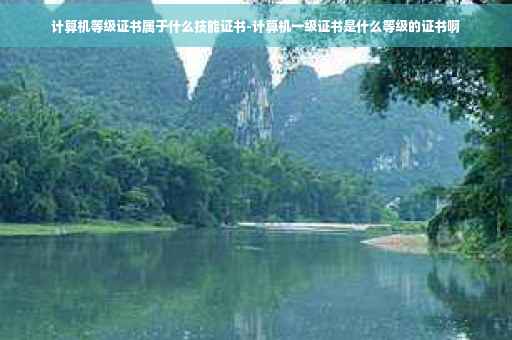 计算机等级证书属于什么技能证书-计算机一级证书是什么等级的证书啊