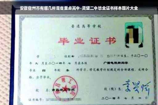 安徽宿州市有哪几所是省重点高中-灵璧二中毕业证书样本图片大全