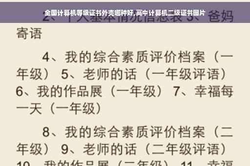 全国计算机等级证书外壳哪种好,高中计算机二级证书图片