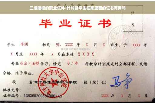 三维建模的职业证件-计算机学生在家里面的证书有用吗