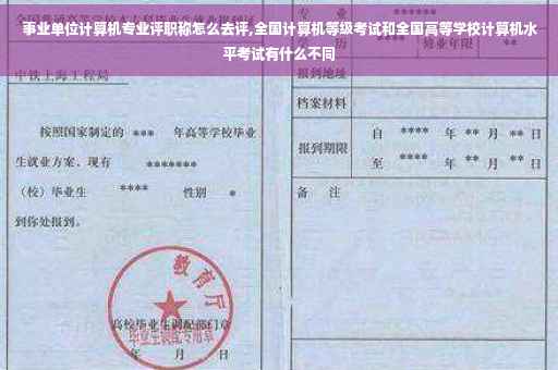 事业单位计算机专业评职称怎么去评,全国计算机等级考试和全国高等学校计算机水平考试有什么不同