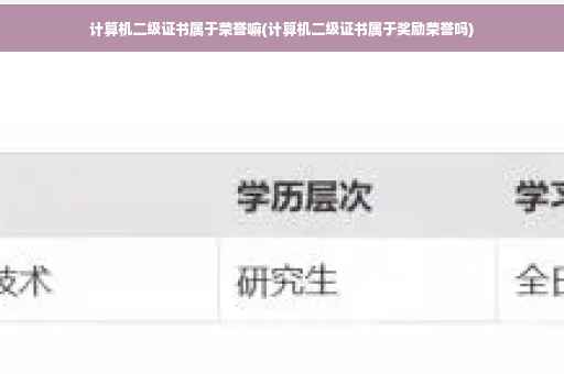 计算机二级证书属于荣誉嘛(计算机二级证书属于奖励荣誉吗)