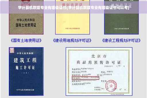 学计算机数媒专业有哪些证书(学计算机数媒专业有哪些证书可以考)
