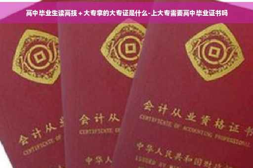 高中毕业生读高技＋大专拿的大专证是什么-上大专需要高中毕业证书吗