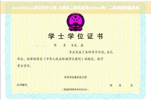 msoffice二级证书什么样,计算机二级有报考office吗？二级选哪种最简单