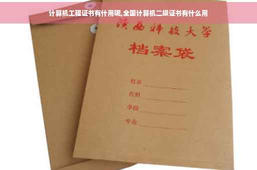计算机工程证书有什用呢,全国计算机二级证书有什么用