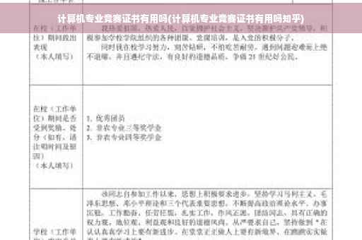 计算机专业竞赛证书有用吗(计算机专业竞赛证书有用吗知乎)