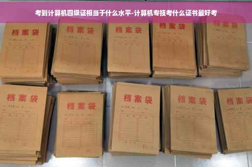 考到计算机四级证相当于什么水平-计算机专技考什么证书最好考