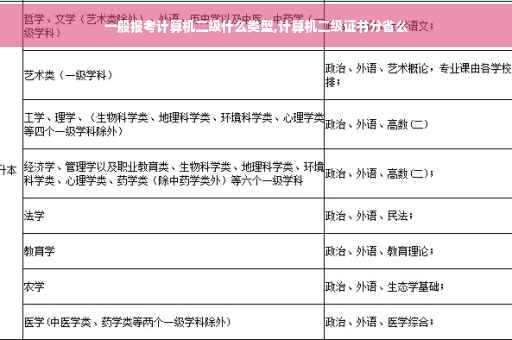 一般报考计算机二级什么类型,计算机二级证书分省么