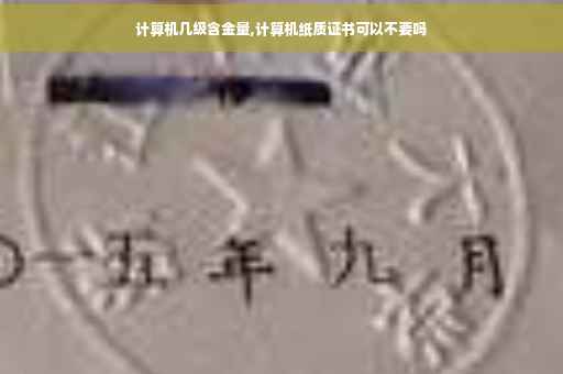 计算机几级含金量,计算机纸质证书可以不要吗