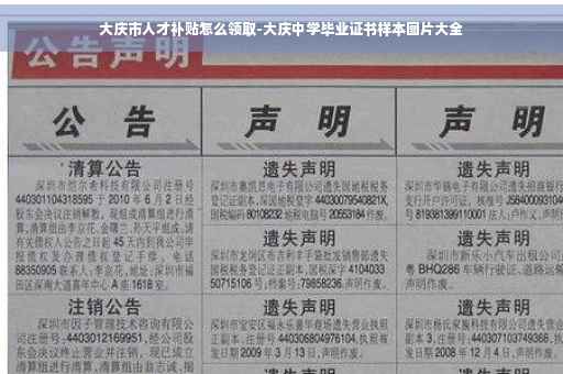 大庆市人才补贴怎么领取-大庆中学毕业证书样本图片大全