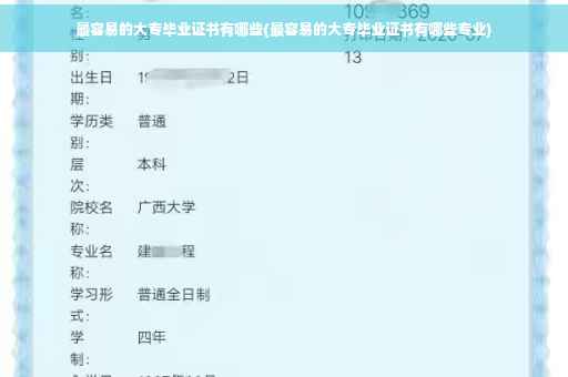 最容易的大专毕业证书有哪些(最容易的大专毕业证书有哪些专业)