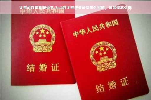 大专可以学哪些证书,3+2的大专毕业证是怎么写的，含金量怎么样