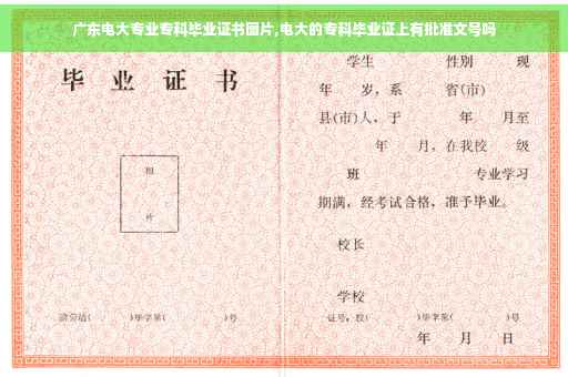 广东电大专业专科毕业证书图片,电大的专科毕业证上有批准文号吗