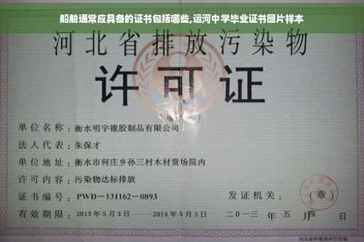 船舶通常应具备的证书包括哪些,运河中学毕业证书图片样本