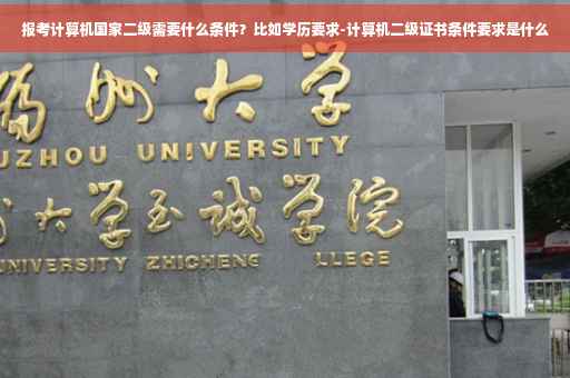 报考计算机国家二级需要什么条件？比如学历要求-计算机二级证书条件要求是什么