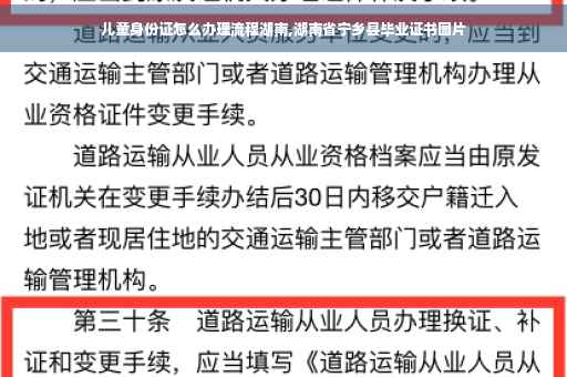 儿童身份证怎么办理流程湖南,湖南省宁乡县毕业证书图片