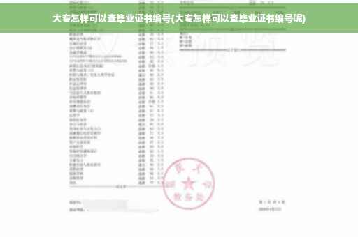 大专怎样可以查毕业证书编号(大专怎样可以查毕业证书编号呢)