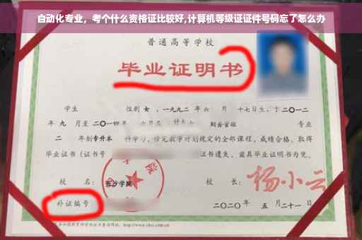 自动化专业，考个什么资格证比较好,计算机等级证证件号码忘了怎么办