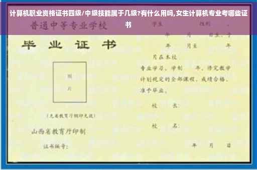 计算机职业资格证书四级/中级技能属于几级?有什么用吗,女生计算机专业考哪些证书