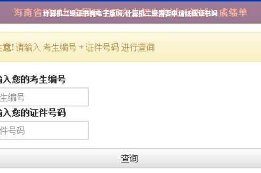 计算机二级证书有电子版吗,计算机二级需要申请纸质证书吗