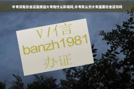 中专没有毕业证直接读大专有什么影响吗,中专怎么升大专需要毕业证书吗