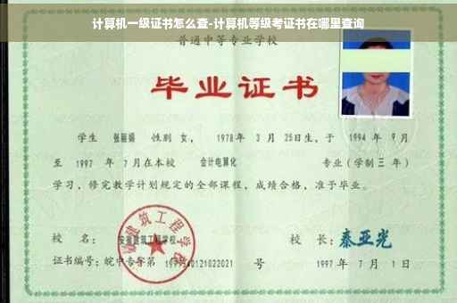 计算机一级证书怎么查-计算机等级考证书在哪里查询