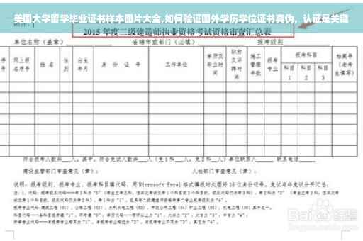 美国大学留学毕业证书样本图片大全,如何验证国外学历学位证书真伪，认证是关键