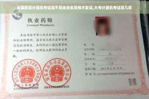 全国职称计算机考试是不是全块全及格才发证,大专计算机考试是几级