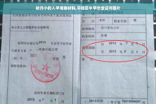 幼升小的入学准备材料,平桂区中学毕业证书图片