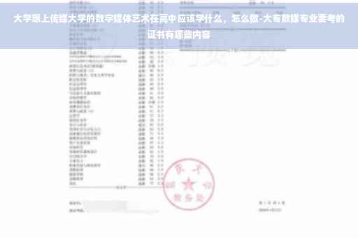 大学想上传媒大学的数字媒体艺术在高中应该学什么，怎么做-大专数媒专业要考的证书有哪些内容