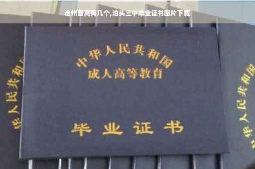 沧州普高有几个,泊头三中毕业证书图片下载