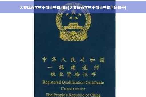 大专优秀学生干部证书有用吗(大专优秀学生干部证书有用吗知乎)